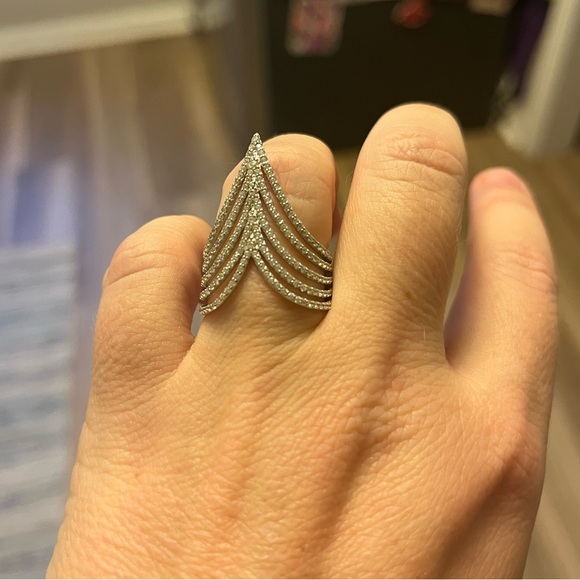 Lafonn Jewelry - LAFONN SIMULATED DIAMOND 5 ROW DEEP V RING